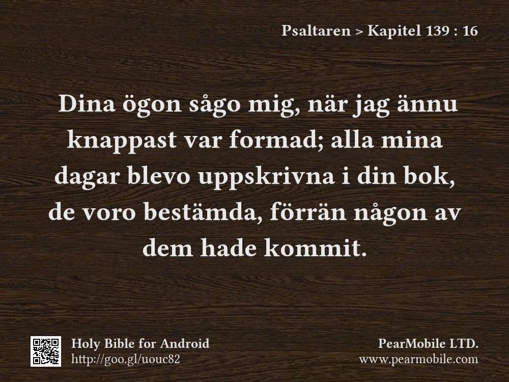 Psaltaren, Kapitel 139:16